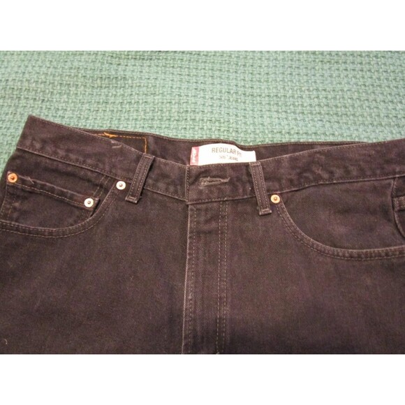 LEVI 505 Black Denim Jeans-Regular Fit  34 x 32 - Picture 4 of 6